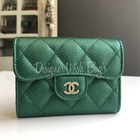 chanel green wallet